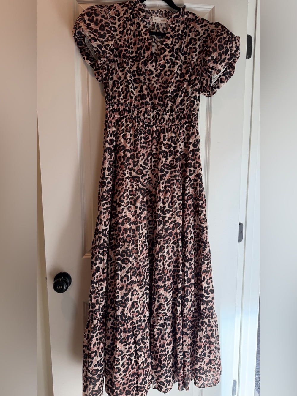 Entro Leopard Print Midi Dress, Size Medium
